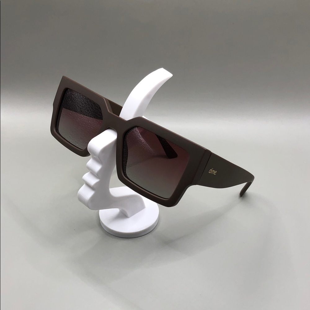 Dime Optics Sunset Sunglasse Square Gradeint Lens Sharp Cat Eye Frame Brown